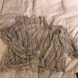 V-neck/Cold Shoulder Blouse